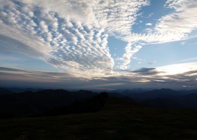 Organbidexka con nubes